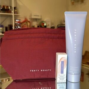 Fenty Beauty and Skin Set with Burgundy Bag